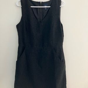 Dark Grey V Neck Shift Dress